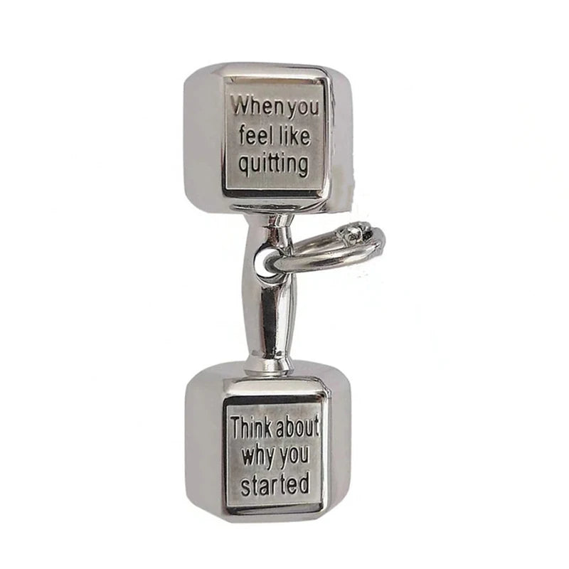 Sports Dumbbell Bar Necklace Hip-hop Titanium Pendant