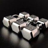 Sports Dumbbell Bar Necklace Hip-hop Titanium Pendant