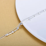 925 Silver Double Layer Stars Anklet for Women