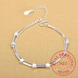 925 Silver Double Layer Stars Anklet for Women