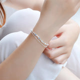 925 Silver Double Layer Stars Anklet for Women