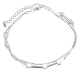 925 Silver Double Layer Stars Anklet for Women