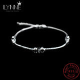 Double Layers Chain Heart & Star Charm Anklet 925 Sterling Silver