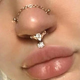 Double Nose Piercing Chain Stainless Steel Nostril Piercing