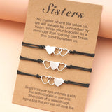 Double Heart Butterfly Sisters Card Bracelets Friendship Stainless Steel