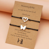 Double Heart Butterfly Sisters Card Bracelets Friendship Stainless Steel