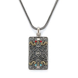 Dragon Necklace Men Retro Army Silver Pendant Snake Bone Xiangyun Pendant
