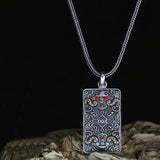 Dragon Necklace Men Domineering Retro Army Silver Pendant