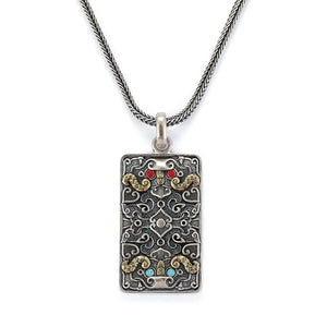 Dragon Necklace Men Domineering Retro Army Silver Pendant