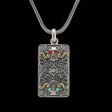 Dragon Necklace Men Domineering Retro Army Silver Pendant