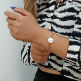 Tennis Chain Pearl Bracelet Stainless Steel Anklet Bangle