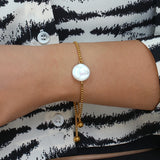 Tennis Chain Pearl Bracelet Stainless Steel Anklet Bangle