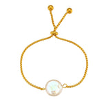 Tennis Chain Pearl Bracelet Stainless Steel Anklet Bangle