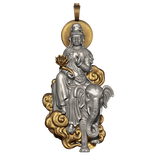 Guanyin Bodhisattva Silver Pendant Necklace