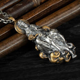 Guanyin Bodhisattva Silver Pendant Necklace