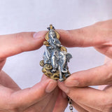 Guanyin Bodhisattva Silver Pendant Necklace