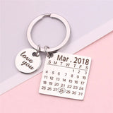 Couple Keychain Calendar Boyfriend Girlfriend Jewelry Lover Gift