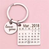 Couple Keychain Calendar Boyfriend Girlfriend Jewelry Lover Gift