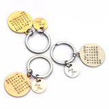 Couple Keychain Calendar Boyfriend Girlfriend Jewelry Lover Gift