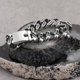 Skull Head Men's Bracelet Stainless Steel Skeleton Chain Wristband