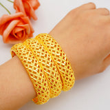 Dubai Bangles African Bracelet For Women Alloy Jewellery Wedding Gift