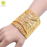 Dubai Big Wide Bangle Cuff Bracelet Ethiopian Women Party Jewelry