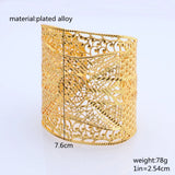Dubai Big Wide Bangle Cuff Bracelet Ethiopian Women Party Jewelry