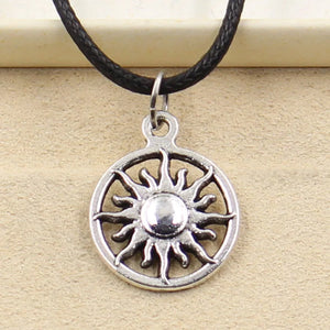 Faux Leather Sun Cord Choker DIY Necklace Pendant