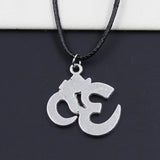 Faux Leather Om Pendant Choker Necklace