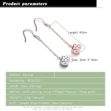925 Sterling Silver Rose Square Dice Earrings
