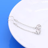 925 Sterling Silver Rose Square Dice Earrings