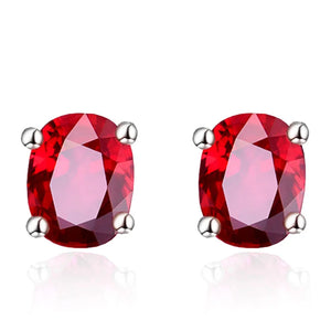 925 Silver Zircon Gemstone Stud Earrings for Women