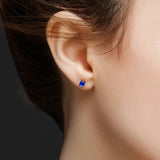 925 Silver Zircon Gemstone Stud Earrings for Women