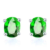 925 Silver Zircon Gemstone Stud Earrings for Women