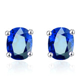 925 Silver Zircon Gemstone Stud Earrings for Women