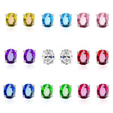 925 Silver Zircon Gemstone Stud Earrings for Women