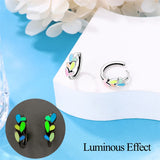 925 Silver Fishbone Leaf Cat Earrings for Women