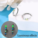 925 Silver Fishbone Leaf Cat Earrings for Women
