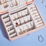 Earrings Storage Box Eourean Style Jewel Box Portable Leather Jewelry Casket