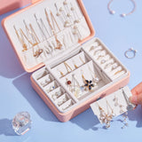 Earrings Storage Box Eourean Style Jewel Box Portable Leather Jewelry Casket