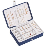 Earrings Storage Box Eourean Style Jewel Box Portable Leather Jewelry Casket