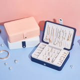 Earrings Storage Box Eourean Style Jewel Box Portable Leather Jewelry Casket