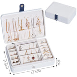 Earrings Storage Box Eourean Style Jewel Box Portable Leather Jewelry Casket