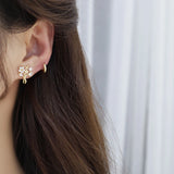 Zircon Pearl Christmas Tree Earrings 14k Plated Jewelry