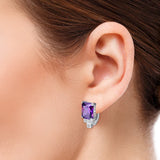 Amethyst Stone Ear Studs Silver 925 Bridal Wedding Party Jewelry