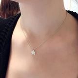 925 Silver Rhinestone Stars Choker Pendant Necklace High Jewelry