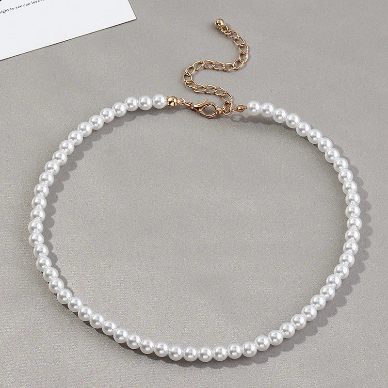 Baroque Three Strands Collar Planet Choker Pearl Necklace Vintage Party Jewelry