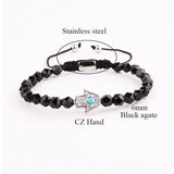 CZ Hand Charm Gemstone Macrame Bracelet Men Women Gift