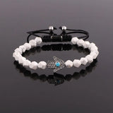 CZ Hand Charm Gemstone Macrame Bracelet Men Women Gift
