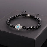 CZ Hand Charm Gemstone Macrame Bracelet Men Women Gift